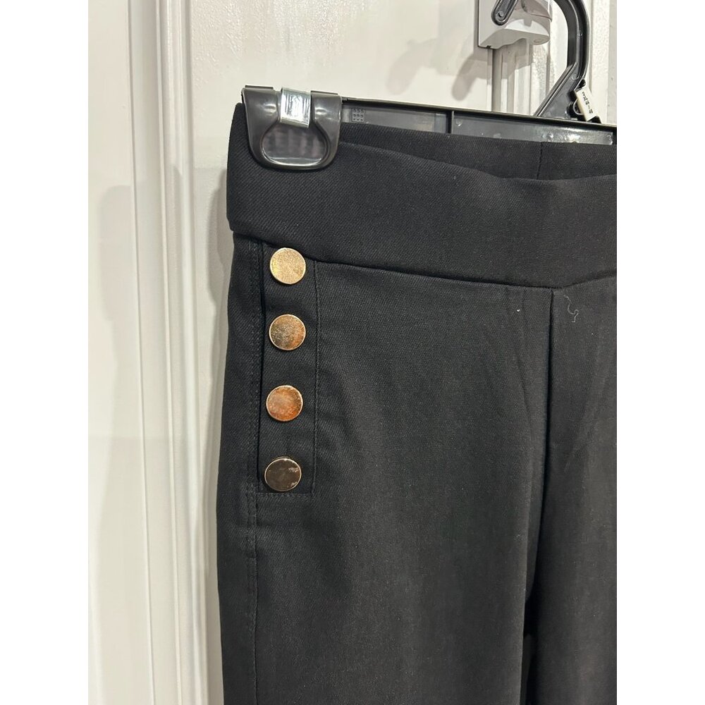 Hybrid & Company Gold Buttons Slim Fit High Waist Pants Size Small Skinny NWT - Picture 4 of 10